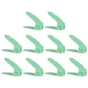 20Pcs Shoe Slots Organizer 255x95x200mm Adjustable Double Layer Rack Light Green