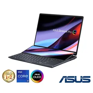 ASUS UX8402VV 14.5吋雙螢幕筆電 (i9-13900H/RTX 4060/32G/1TB/ZenBook Pro Duo 14 OLED/科技黑)