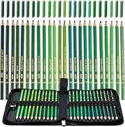ZZWUAPT Green Colored Pencils,Oil Based Wooden Colored Pencil Set for Adults Coloring Books Drawing Sketching Art Supplies 24 Color