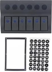 Electrical Switch Panel 6 Gang LED Control with Overload Protector Boat RV DC12V 24V