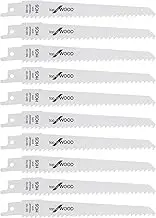 ECSiNG 10Pcs S611D Saw Blades 1/2-inch Shank Sabre Saw Blade 150mm 6TPI HCS Reciprocating Saw Blades for Cutting Wood and Plastic Compatible with Bosch Compatible with Dewalt Compatible with Makita