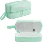 Pencil Case, Large Pencil Case with 2 Compartment, Green Aesthetic Pen Bag with