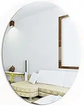 GZTFPQ Oval Wall Mirror Self Adhesive Circle Mirror Wall Mirror Makeup Mirror Frameless Decoration Wall Mirror for Home Decoration Bathroom, Bedroom, Living Room, Door etc