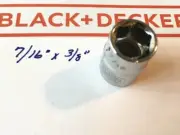 Black & Decker 7/16" x 3/8" Dr Standard Socket 6 Point Free USA Shipping