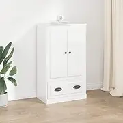 VRAXO Highboard High Gloss White 60x35.5x103.5 cm Engineered Wood -28.24KG,816298