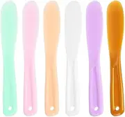 Wopanxye 12pack Plastic Spatula for Facial Mask, Cosmetic Cream Spatulas Jelly Mud Stick Skincare Lotion Reusable Disposable Beauty Makeup Spoon for DIY Face Cream Mixing Sampling Waxing, 6 Colors