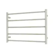 Radiant RTR03 Round Bar Heated Towel Rail - 750 x 550mm- Brushed Satin - Stainless Steel - Bottom Right/Top Left Wiring
