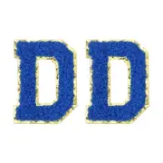 Chenille Letter Patches 2.2" Letter D Embroidered Patch (Blue, Pack of 2)