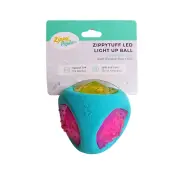 ZippyTuff Blue Led Light Up Ball Durable Flexible Dog Toy 3 Inches