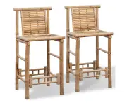 vidaXL Bar Stools 2 pcs Bamboo