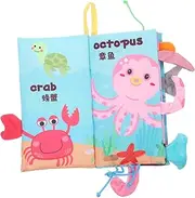 NUOBESTY Infant Toy Touch and Feel Cloth Book Crinkle Book Ocean Animals Theme Toddler