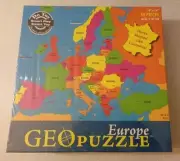 Europe Shaped Puzzle 58 Pieces Ages 4+ GeoToys GeoPuzzle Dr. Toy NEW Sealed Box