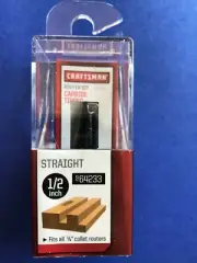 Craftsman 1/2" Straight Bit Carbide 1/4" Shank Router Bit 964233