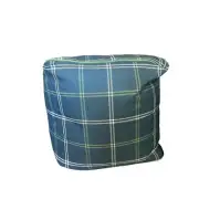 THRESHOLD BUTTON TUFT OUTDOOR/INDOOR POUF BLUE 18"x18" NEW
