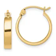 10K Yellow Gold Square Tube Hoop Earrings