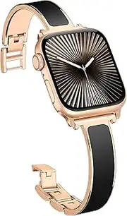 SIBOYL Bracelets Band for Apple Watch Band 46mm 45mm 44mm 49mm 42mm(Series3/2/1), iWatch Band for Apple Watch Bands, For Apple Watch Strap for Apple Watch Series 10 Se 9 8 7 6 5 4 3 Ultra-Rose Gold