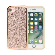 Bling Sparkly Rhinestone Crystal Hard PC & Soft TPU Inner Shockproof Chrome Bumper Protective Case for iPhoneX