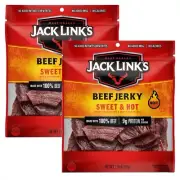Jack Link's 100% Beef Jerky SWEET & HOT! 2.65oz 2 Bags Zesty Seasoning