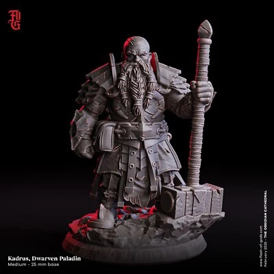 Kadrus, Dwarven Paladin by Flesh of Gods | D&D | DnD | Print on Demand