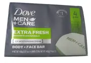 4 Bars DOVE MEN EXTRA FRESH BAR SOAP (4x3.51 oz) Body & Face Fresh Smell