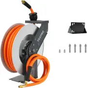 Retractable Air Hose Reel, 3/8 IN x 30 FT Hybrid Air Hose Max 300 PSI, Air Compr