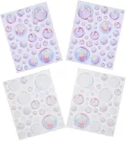 MERRYHAPY 4 Sheets Colorful Bubbles Wall Stickers of Decals for Room Bathroom Nursery Living Room Wall Murals to Brighten Playroom Decor