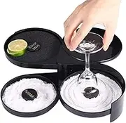 3 Tier Bar Glass Rimmer for Margarita and Cocktail Bartender Bar Tool Home Bar Salt Sugar Lime Juice Box