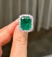 2.00 Ct Natural Octagon Emerald Diamond Proposal Ring14K solid white gold