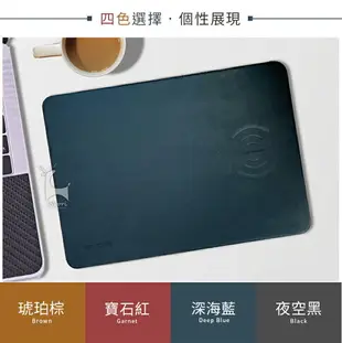 iBRIDGE 無線充電滑鼠墊 Qi無線充電器 皮革無線充電滑鼠墊 智能無線充電板 iPhone無線充電器 滑鼠墊 快充