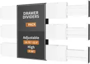 3 Pack Drawer Dividers, 2.36" High, 14.76-22.36" Adjustable Drawer Divider for C