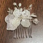 New Bridal Silver Flower Leaf Hair Comb for Wedding Prom Party Bride Bridesmaid