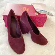 TORY BURCH Lucia Suede Purple Pump 7M