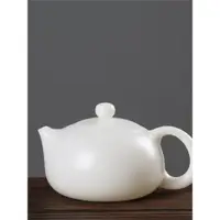在飛比找ETMall東森購物網優惠-熹言 羊脂玉瓷茶壺薄胎陶瓷茶具男士白瓷素燒泡茶壺手工西施壺