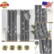Elegant Palm Tree Blackout Curtains 42x96 - Sunlight Blocking & Noise Reducing