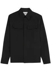 Jil Sander Wool-twill Shirt - Black And Caramel - 40 (C15.75 / M) 40 (C15.75 / M)