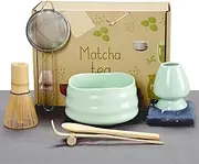 Matcha Tea Set, Matcha Set for Making Breakfast/Matcha Latte, 7 pieces Matcha Bowl with Spout, Matcha Whisk Set, Matcha Kit, Matcha Whisk and Bowl for Matcha Tea Ceremony, Matcha Set Whisk and Bowl