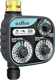 3-Dial Sprinkler Timer, Water Timer for Garden Hose Programmable, Drip Irrigation System with Rain Delay/Manual/Automatic Watering System for Outdoor Lawn and Yard, Brass Inlet