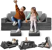 18pcs Modular Kids Play Couch, Toddler Floor Sofa, Sectional Couch for Children, Fortplay Bedroom and Playroom Furniture for Playing, Creativing, Convertible Foam and Floor Cushion for Boys and Girls