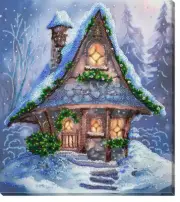 Bead embroidery kit Cold winter needlework kit Art canvas beadwork pattern