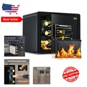 Secure 1.2 Cu.ft Fireproof & Waterproof Safe with LED Light for Home and Office