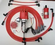 Small Cap FORD Y Block 272 292 312 RED HEI Distributor+45k Coil + Plug Wires USA