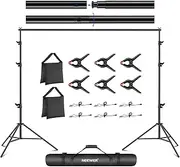NEEWER 8.5x10ft Adjustable Backdrop Stand Kit, Photography Background Support System with 4 Crossbars, 6 Spring Clamps, 6 Backdrop Clips, 2 Sandbags, and Carrying Bag for Photo Video Party Ceremony