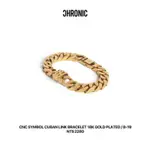 全新 22CM CHRONIC CUBAN LINK BRACELET 18K GOLD PLATED / B-19