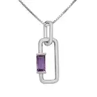 Kelly Herd Amethyst Baguette Paper Clip Pendant
