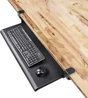 Clamp-On Retractable Adjustable Keyboard Tray, under Desk Ergonomic Keyboard Tra