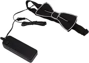 [Zhimu] LED Bow Tie Polyester Battery Powered Portable Glowing Tie for Festivals (Red)
