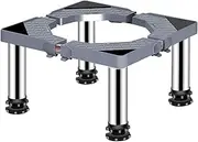 Washing Machine Stand Base Adjustable Fridge Stand 4 Feet Multi-Functional Washing Stand Base 40-65cm Telescopic Furniture Stand Pedestal Anti-Vibration Refrigerator Air Conditioner Base Tray (Gray)