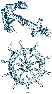 10 Pc Anchor Tattoo - Including Steering Wheel - Temporary Skin Tattoo