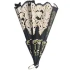 Black Spanish Wedding Lace Silk Folding Hand Held Flower Fan