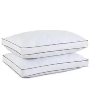 Unikome Set Of 2 Goose Down Feather Oval Gusseted Bed Pillows